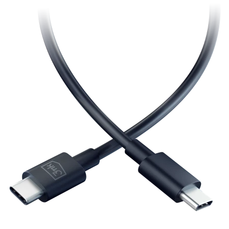 Czarny kabel USB-C do USB-C 3mk Hyper Cable 100 W zwiniety w petle
