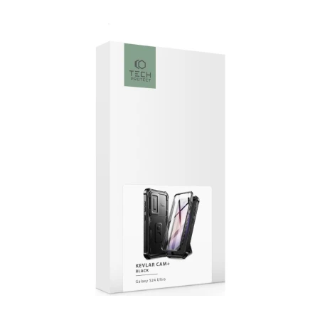 Pudełko etui Tech-Protect Kevlar Cam+ Black na Samsung Galaxy S24 Ultra