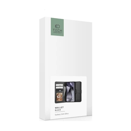 Pudełko etui Tech-Protect Wallet Black na Samsung Galaxy S24 Ultra