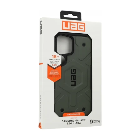 Etui UAG Pathfinder Galaxy S24 Ultra oliwkowe w oryginalnym pudelku — test upadku z 5,4 m