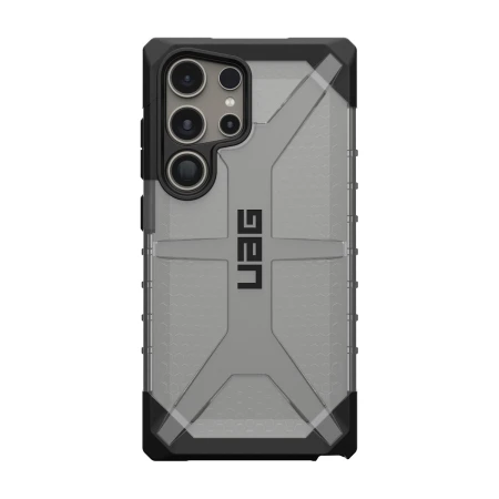 Przezroczyste etui UAG Plasma Ice do Samsung Galaxy S24 Ultra — tył z heksagonalnym wzorem