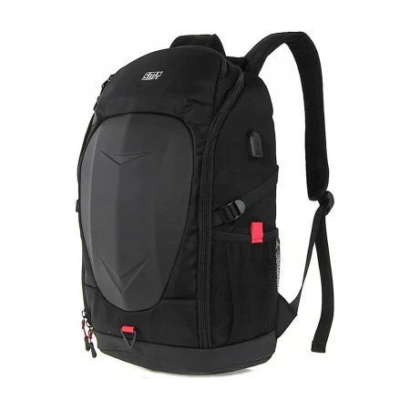 Plecak Silver Monkey X Gaming Backpack pod kątem — boczna kieszeń i regulowane szelki