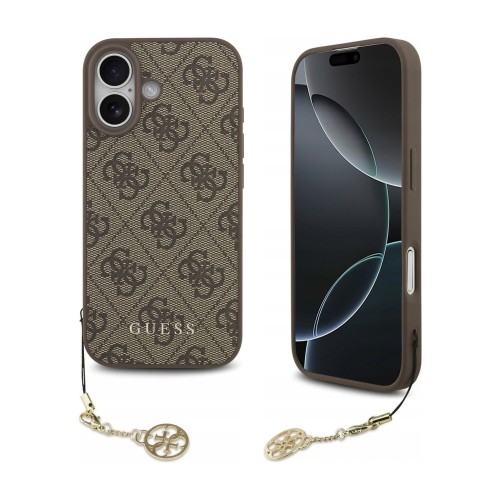 Przejdź do produktu Etui MagSafe do iPhone 17 Guess 4G Charms Collection, brązowe
