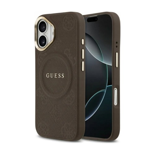 Przejdź do produktu Etui MagSafe do iPhone 17 Guess Peony Hot Stamp, brązowe