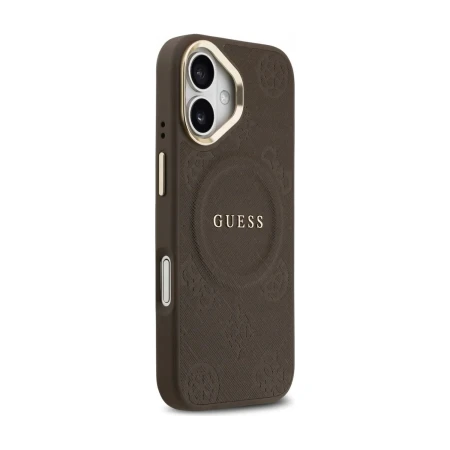 Etui Guess Peony Hot Stamp do iPhone 17 od strony przycisku bocznego i wycięcia na Sterowanie aparatem