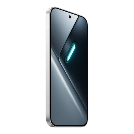 POCO X8 Pro biały — przód pod kątem, cienkie ramki ekranu