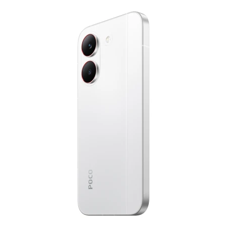 POCO X8 Pro biały — tył pod kątem, wyspa aparatów