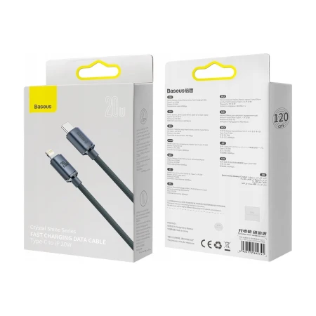 Opakowanie kabla Baseus Crystal Shine USB-C do Lightning 120 cm