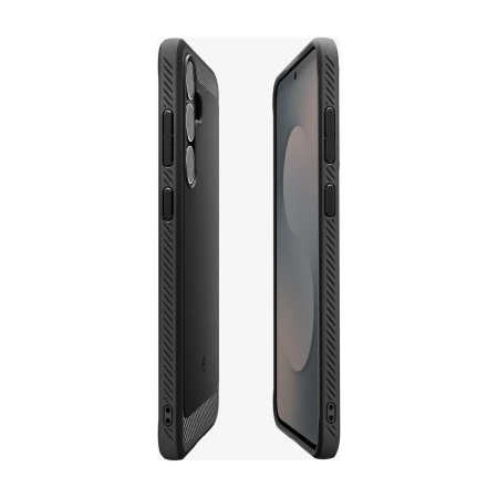 Spigen Rugged Armor — profil boczny etui z przyciskami i krawędzią przy ekranie