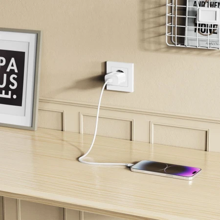 Ładowarka sieciowa USB-C 20 W z kablem Lightning Tech-Protect NC20W, biała