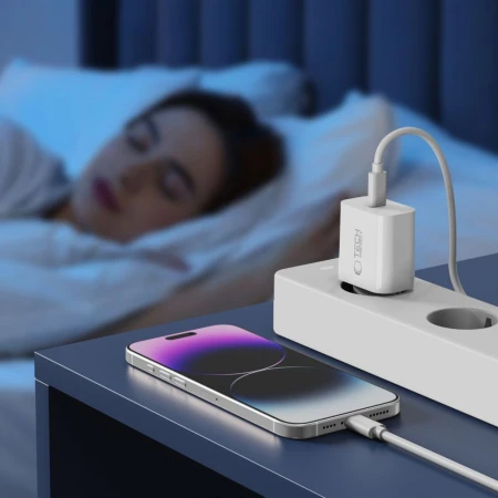 Ładowarka sieciowa USB-C 20 W z kablem Lightning Tech-Protect NC20W, biała