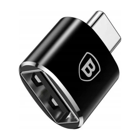 Adapter USB-C do USB-A Baseus, czarny — gniazdo USB-A od przodu