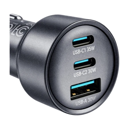 Joyroom JR-CCN19 z bliska — USB-C1 35 W, USB-C2 30 W, USB-A 30 W