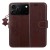 Etui z klapką TelForceOne Smart Luxe, brązowe — tył z wyspą aparatów iPhone 17 Pro i okładka (render producenta)