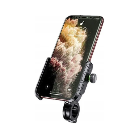eXtremestyle R9-metal ze smartfonem zaciśniętym w imadle, telefon w pionie