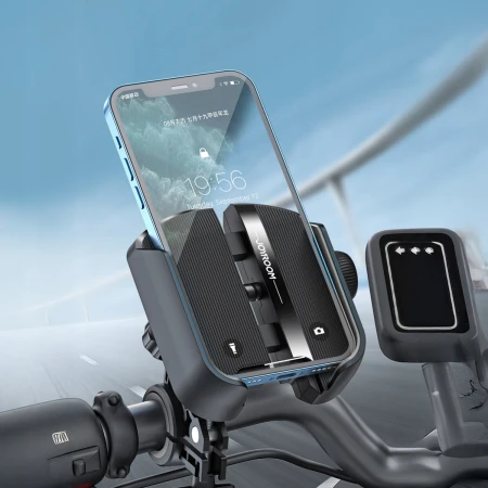 Joyroom JR-ZS431 z telefonem w pionie na kierownicy hulajnogi — nawigacja