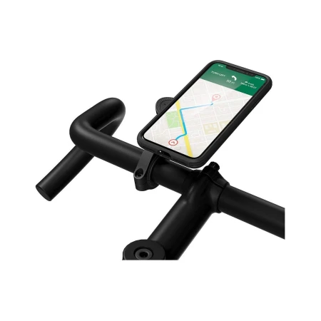 Spigen Gearlock MF100 z telefonem przed kierownicą roweru szosowego — nawigacja