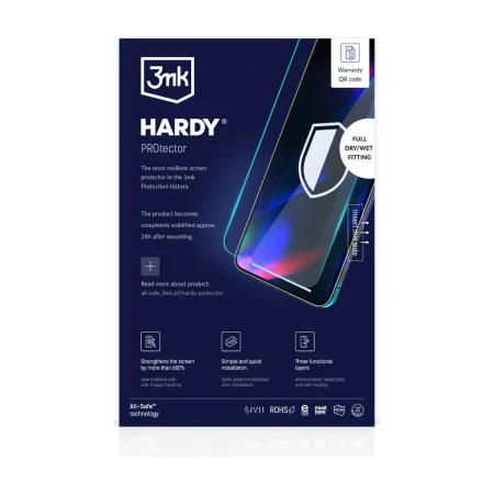 Formatka 3mk HARDY PROtector, z której wycinana jest folia do danego modelu