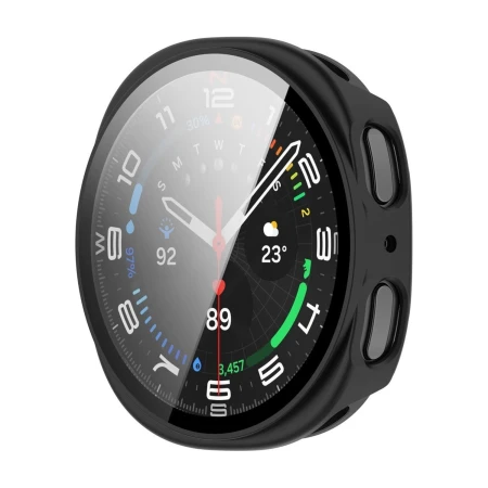 Tech-Protect Defense czarne matowe na Galaxy Watch 8 40 mm — od przodu