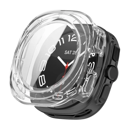 Tech-Protect Defense przezroczyste na Galaxy Watch Ultra 2 — widok 3/4, szkło nad ekranem
