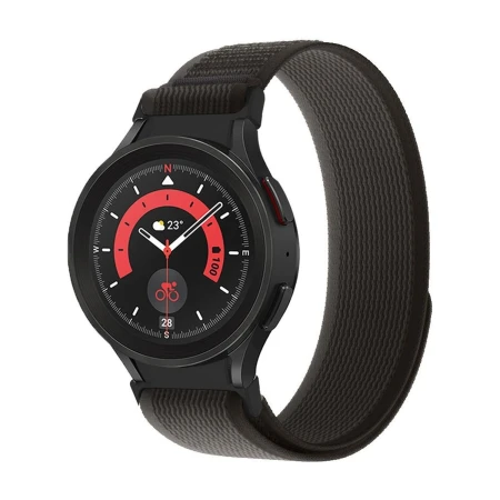 Pasek Tech-Protect Nylon czarno-pomarańczowy na Galaxy Watch 5 Pro – widok 3/4
