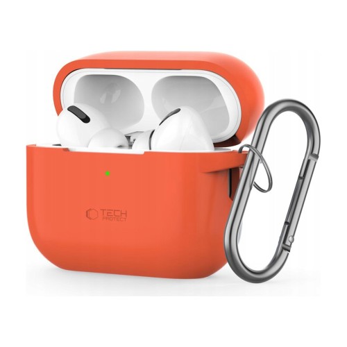 Przejdź do produktu Etui do Apple AirPods Pro 1 / 2 Tech-Protect Silicone Hook z karabińczykiem, pomarańczowe