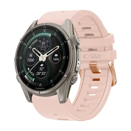 Pasek Tech-Protect Silicone pudrowy róż na Garmin Fenix 43 mm – widok 3/4