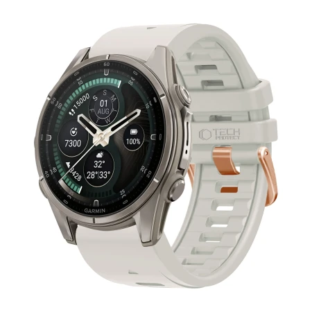Pasek Tech-Protect Silicone szary na Garmin Fenix 43 mm – widok 3/4
