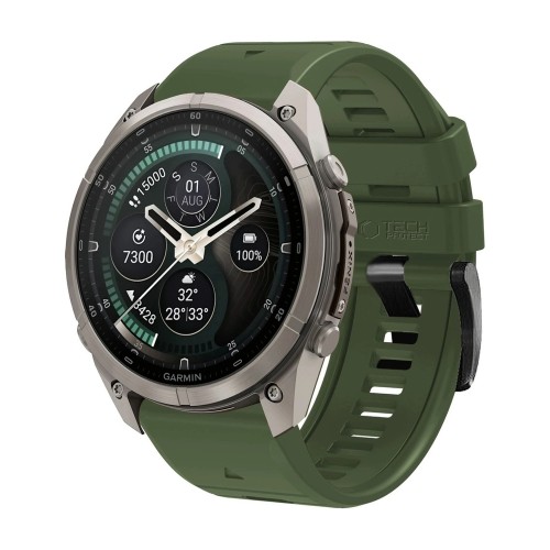Przejdź do produktu Pasek do Garmin Fenix 5 / 6 / 7 / 8 / 9 (47 mm) Tech-Protect Silicone, zielony