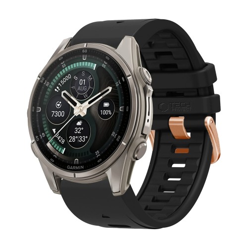 Przejdź do produktu Pasek do Garmin Fenix 5S / 6S / 7S / 8 / 9 (43 mm) Tech-Protect Silicone, czarny