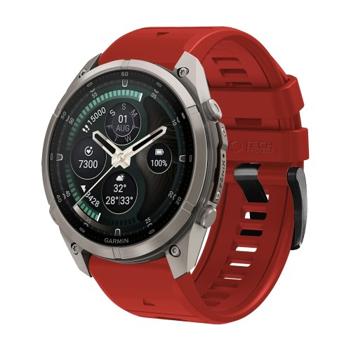 Przejdź do produktu Pasek do Garmin Fenix 51 mm (7X / 6X / 8 / 9) Tech-Protect Silicone, czerwony