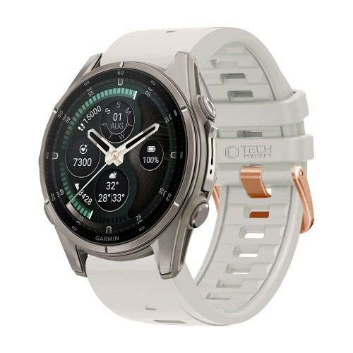 Przejdź do produktu Pasek do Garmin Fenix 5S / 6S / 7S / 8 / 9 (43 mm) Tech-Protect Silicone, szary