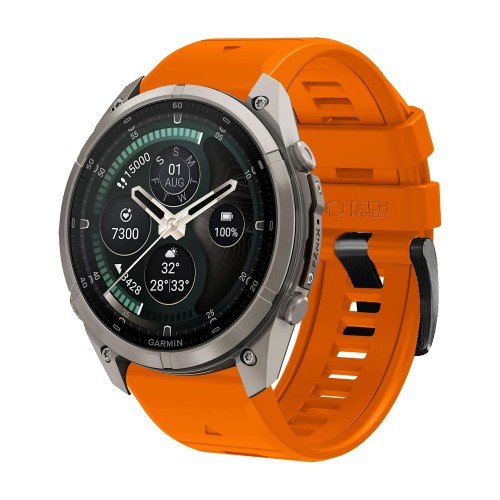 Przejdź do produktu Pasek do Garmin Fenix 51 mm (7X / 6X / 8 / 9) Tech-Protect Silicone, pomarańczowy