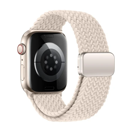 Tył Apple Watch z paskiem NylonMag tytanowym (Natural Titanium) – metalowe zapięcie magnetyczne