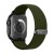 Tył Apple Watch Ultra z zielonym (Military Green) paskiem Nylon Sport – metalowa klamra z logo Tech-Protect