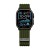 Apple Watch Ultra z zielonym (Military Green) paskiem Nylon Sport – widok z przodu, pasek z rzepem