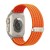 Tył Apple Watch Ultra z pomarańczowym (Orange) paskiem Nylon Sport – metalowa klamra z logo Tech-Protect