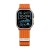 Apple Watch Ultra z pomarańczowym (Orange) paskiem Nylon Sport – widok z przodu, pasek z rzepem