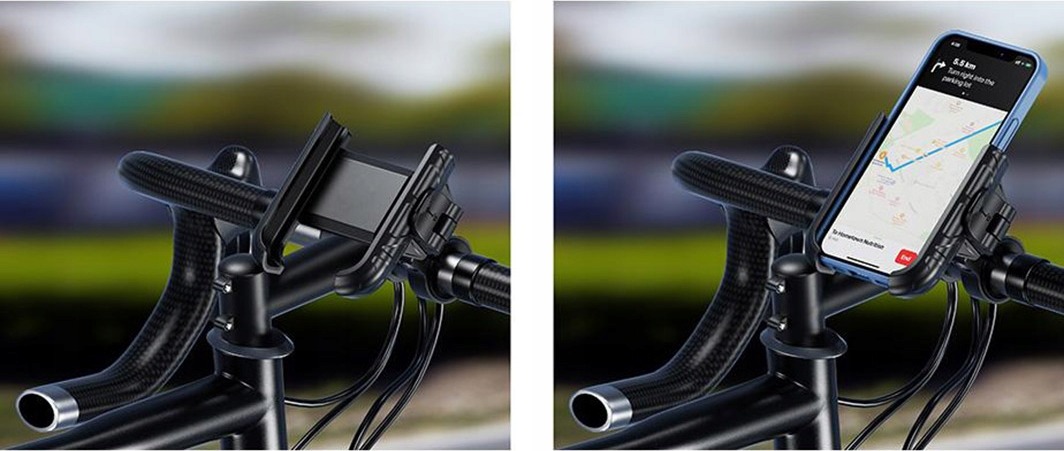 eXtremestyle R11-Clip na kierownicy roweru — bez telefonu i ze smartfonem z nawigacją