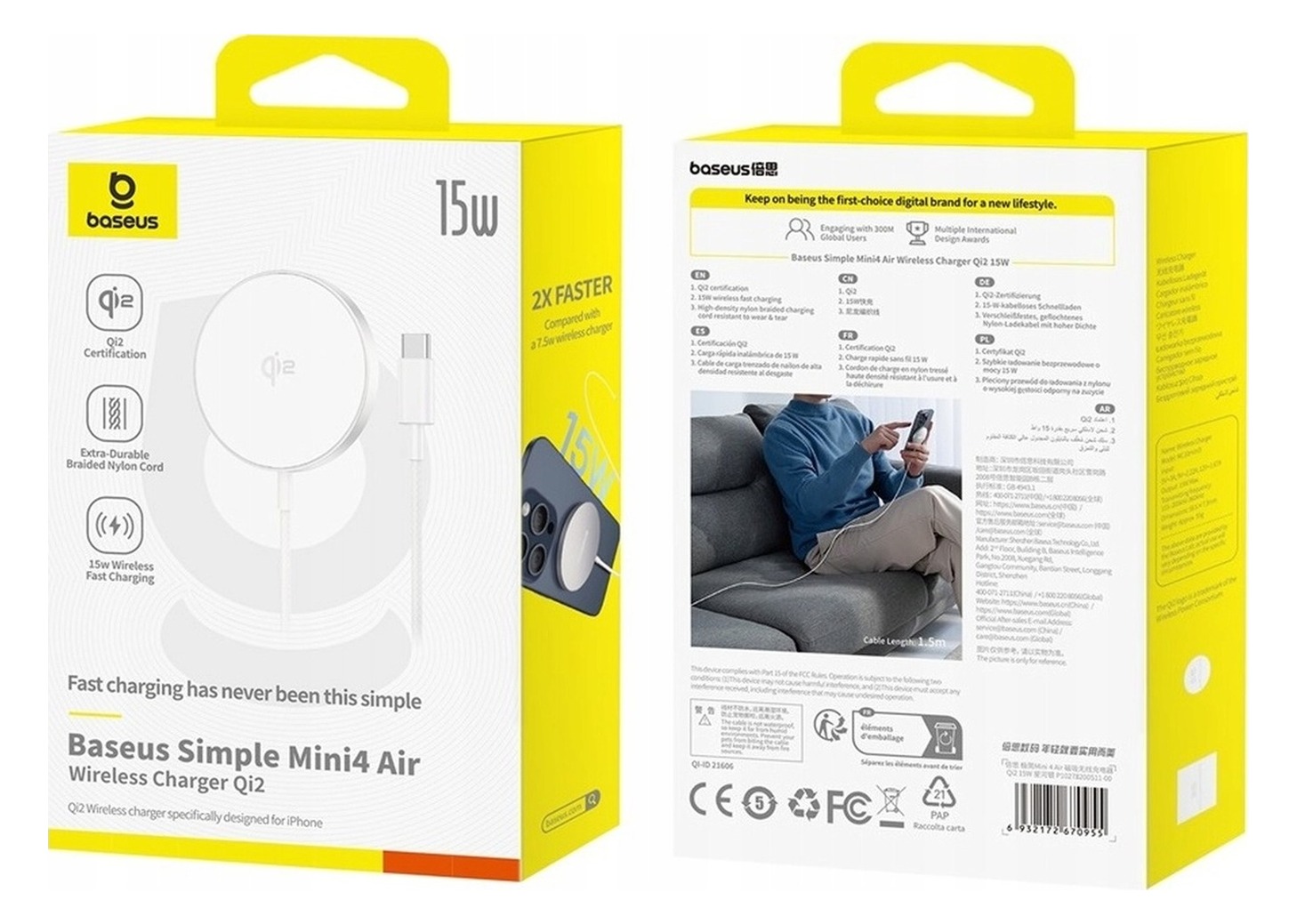 Opakowanie Baseus Simple Mini4 Air — przód i tył pudełka