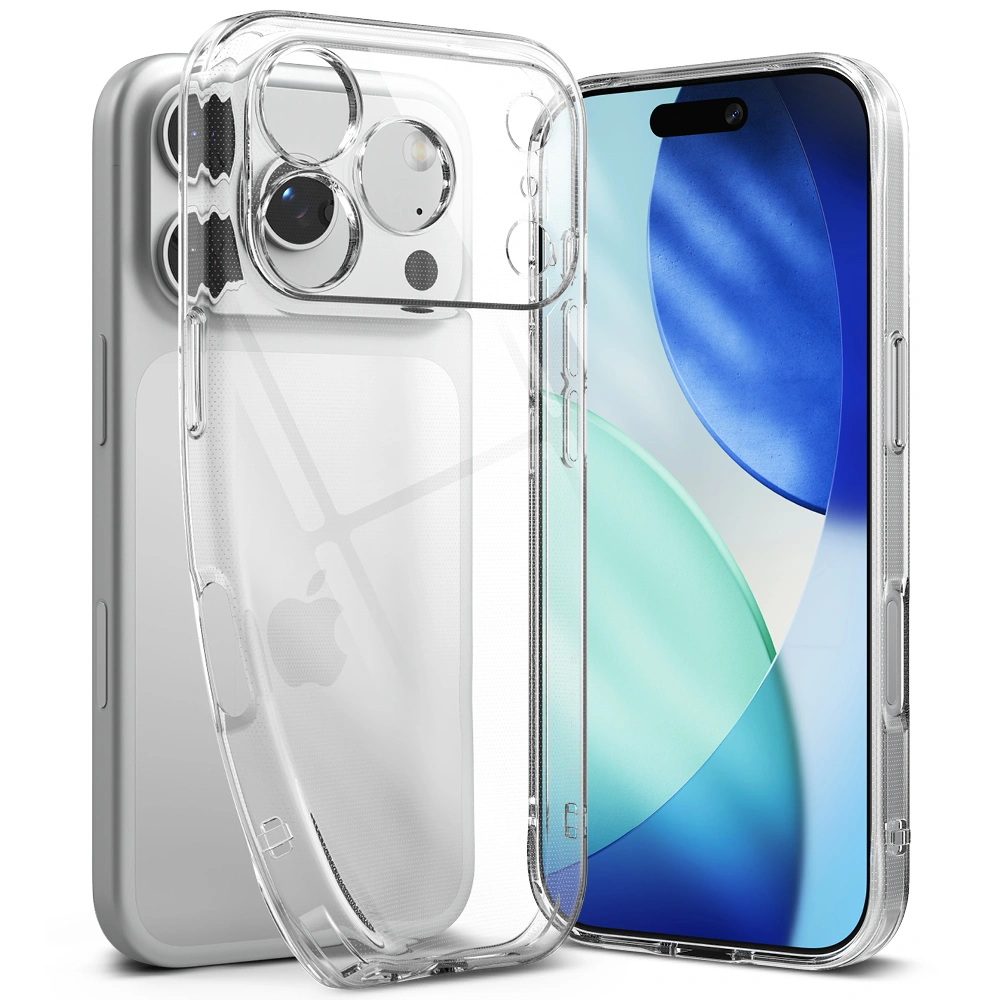Przezroczyste etui Ringke Air do iPhone 17 Pro Max pokazane z przodu i z tyłu