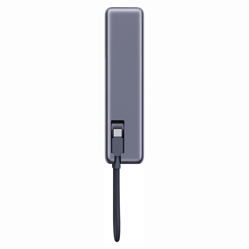 bok szarego powerbanku xiaomi pb1165mi, widoczny port usb-c i krawędź obudowy na białym tle