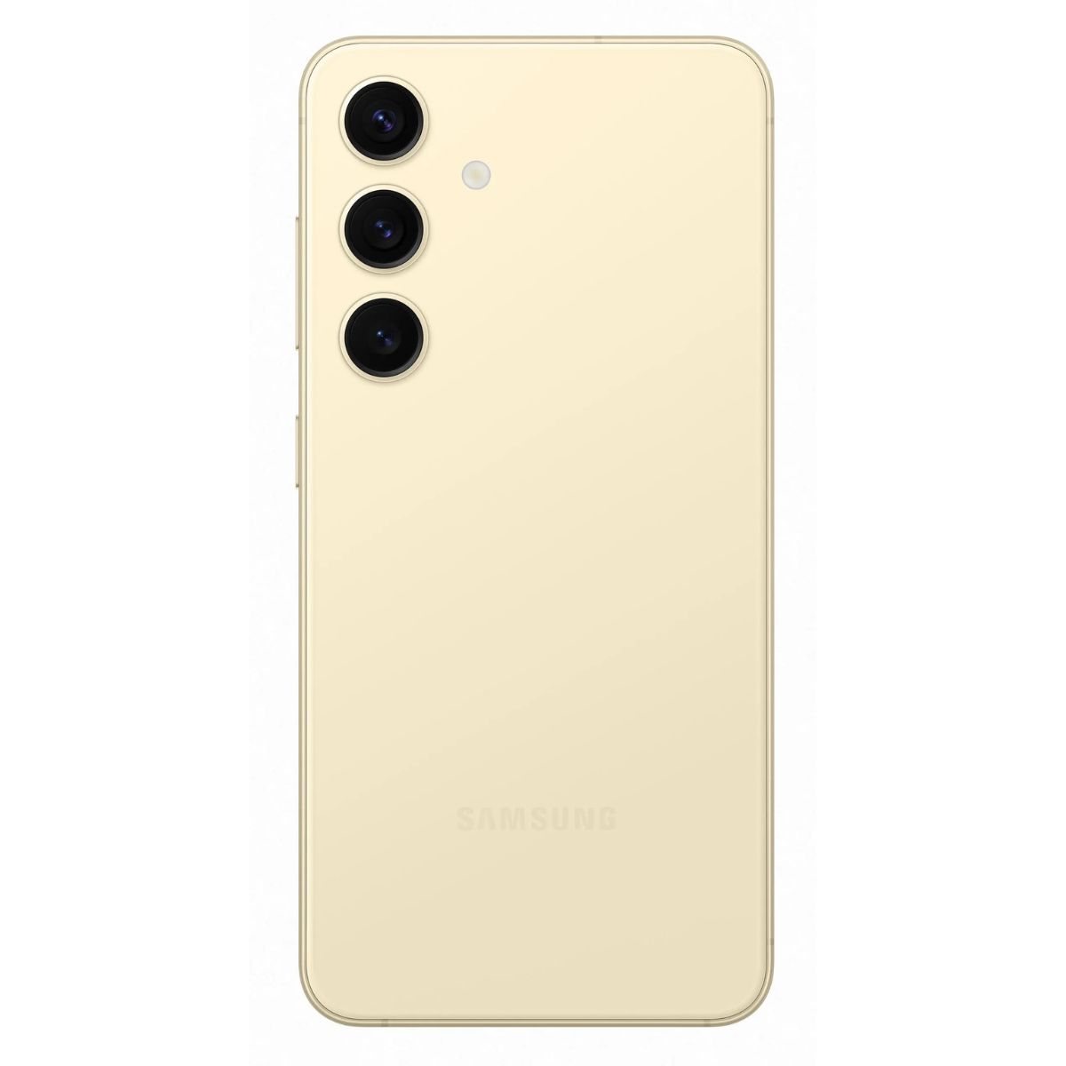 Tył żółtego Samsung Galaxy S24 z trzema obiektywami aparatu