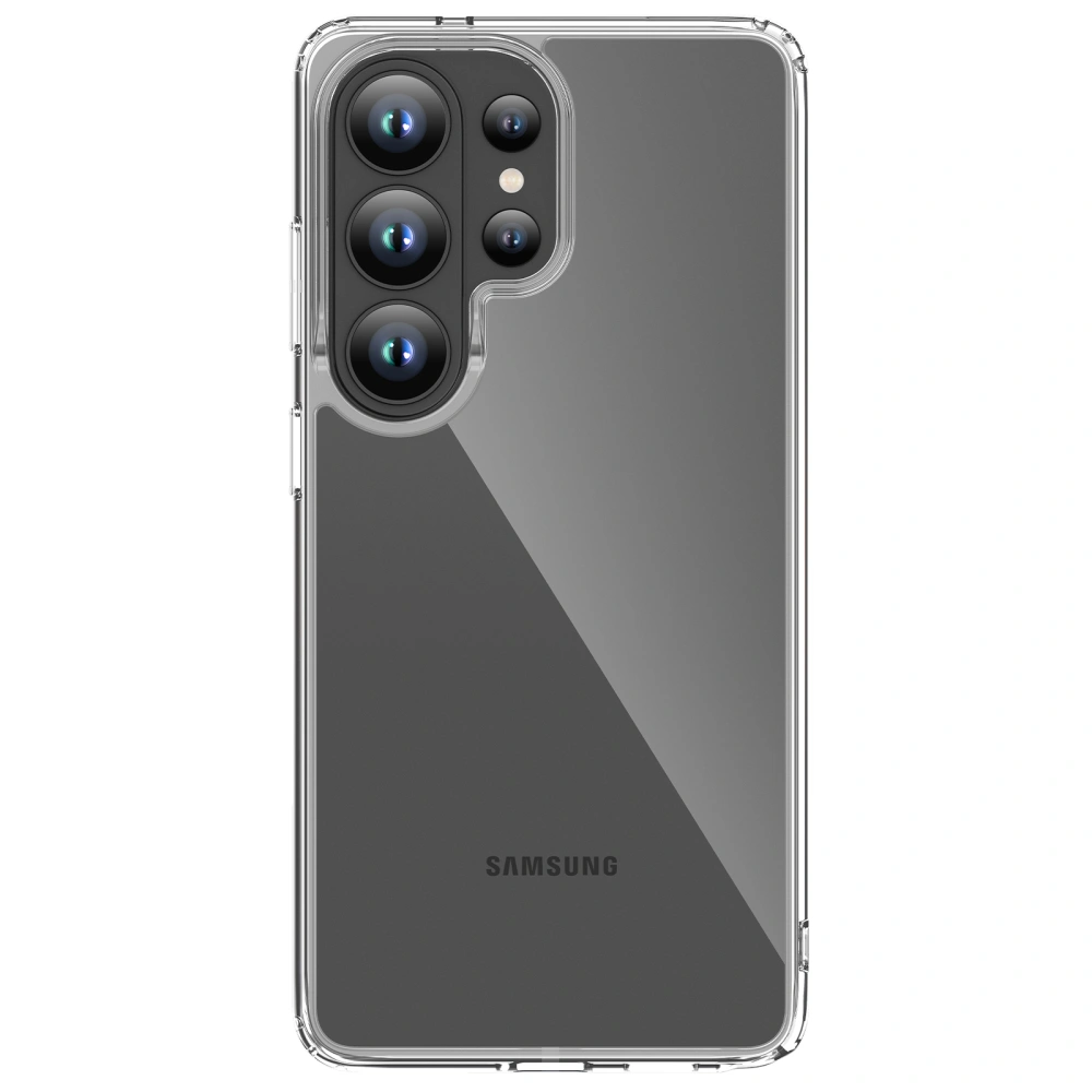 Tył Samsung Galaxy S26 Ultra w przezroczystym etui Tech-Protect FlexAir Hybrid z wycięciami na aparaty