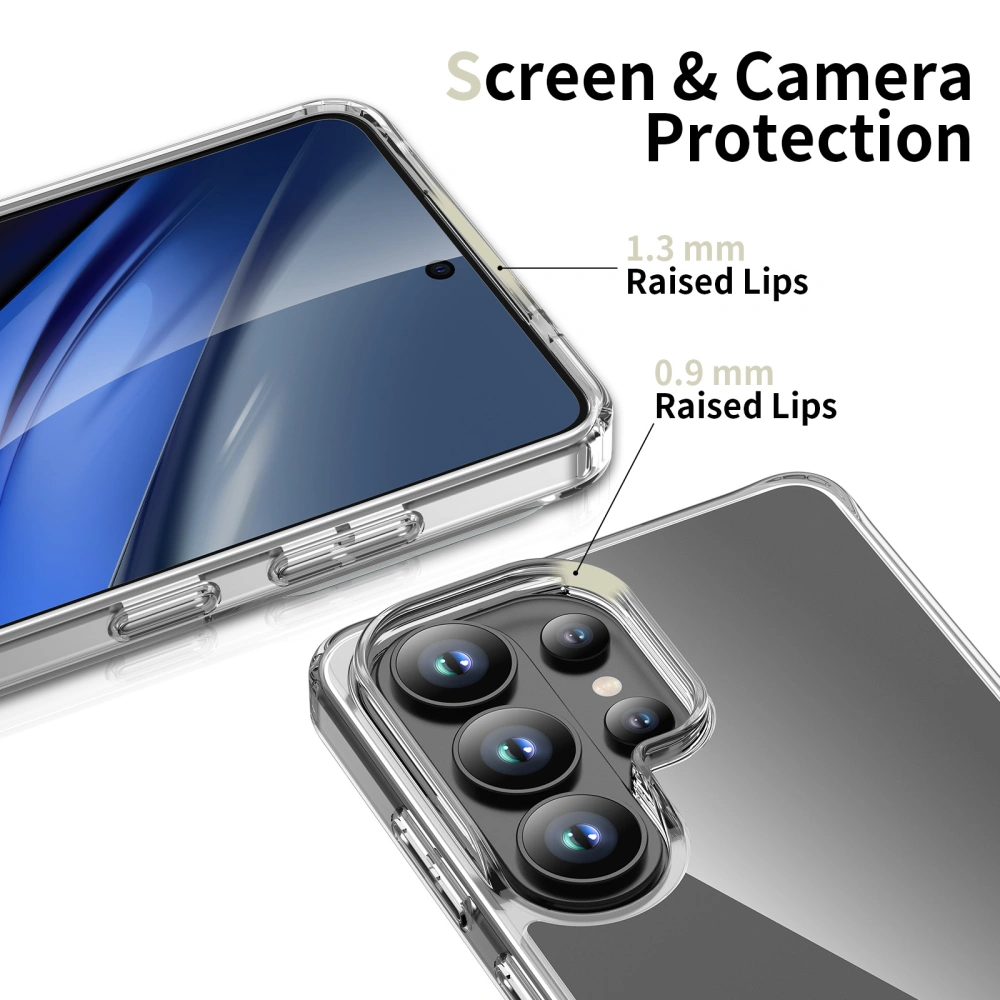 Etui Tech-Protect FlexAir Hybrid do Samsung Galaxy S26 Ultra z podniesionymi krawędziami wokół ekranu i aparatów