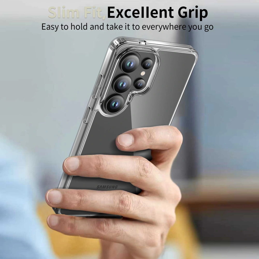 Samsung Galaxy S26 Ultra w etui Tech-Protect FlexAir Hybrid trzymany w dłoni