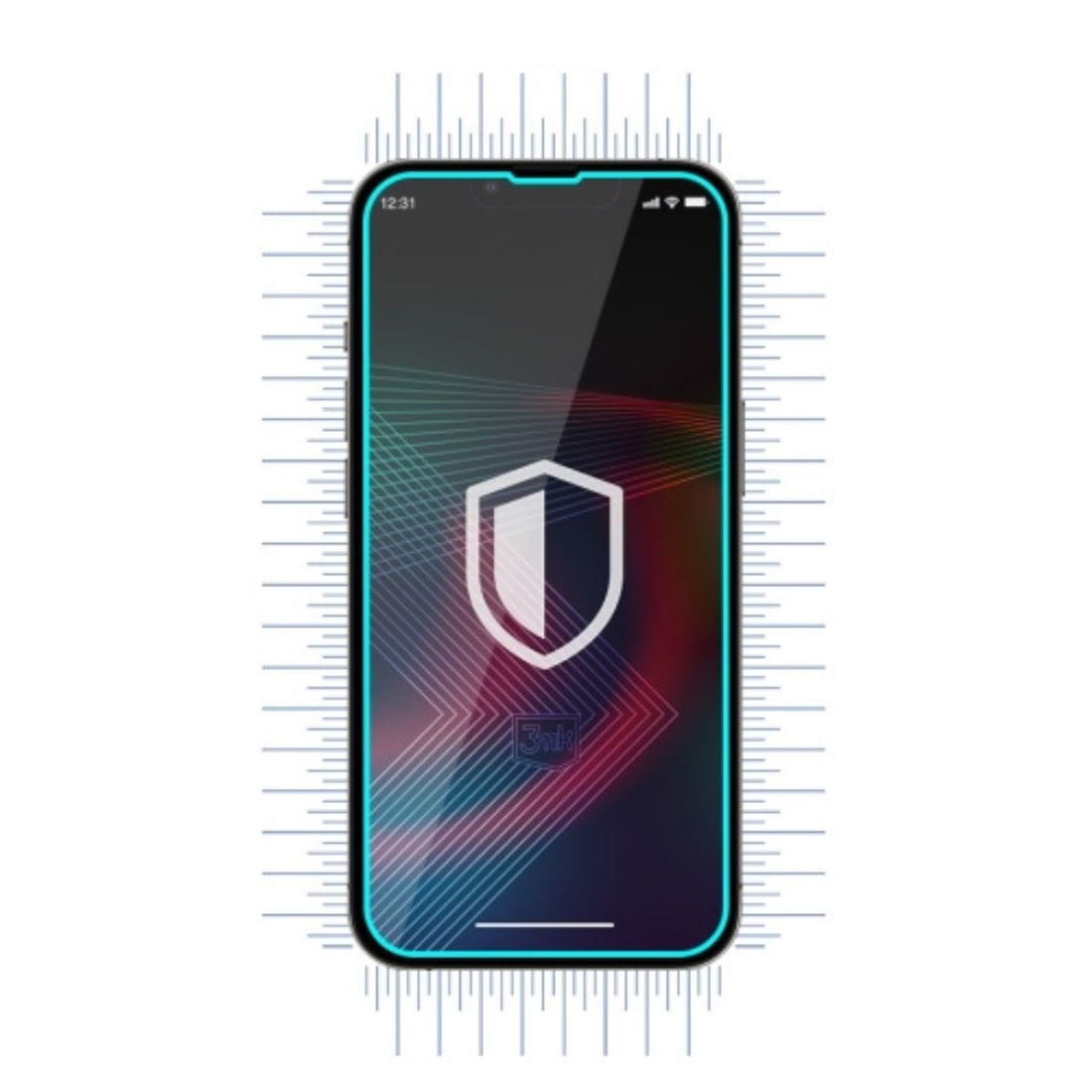 Wykrój case-friendly folii 3mk Hammer z odstępem na ranty etui