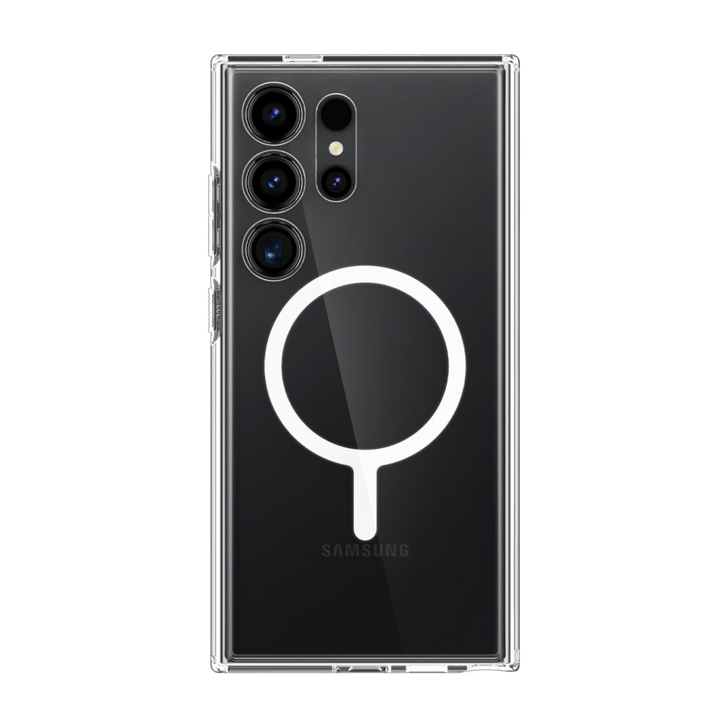 Przezroczyste etui Tech-Protect FlexAir Hybrid MagSafe na Samsung Galaxy S24 Ultra — tył z pierścieniem MagSafe