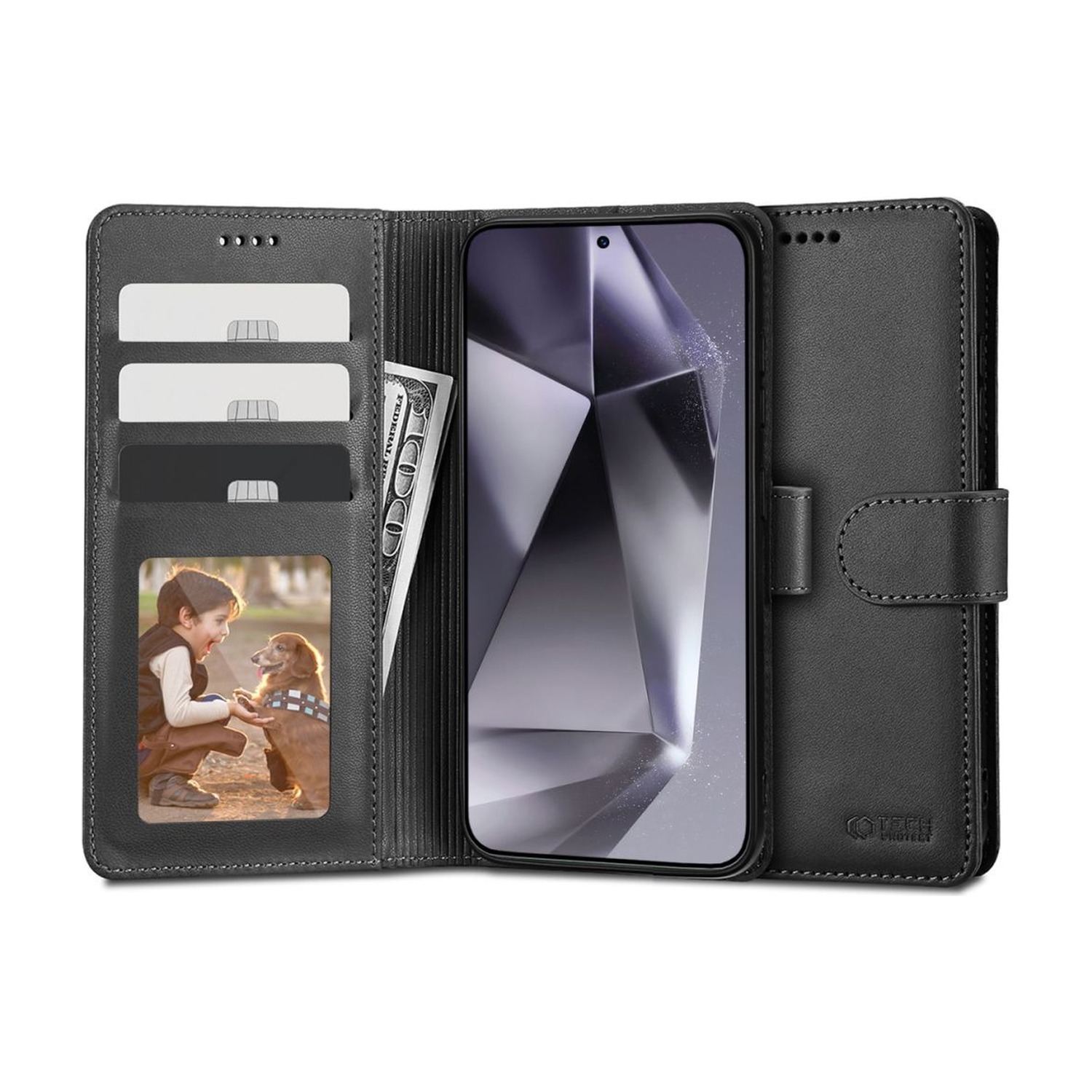 Etui z klapką do Samsung Galaxy S24 Ultra Tech-Protect Wallet, czarne