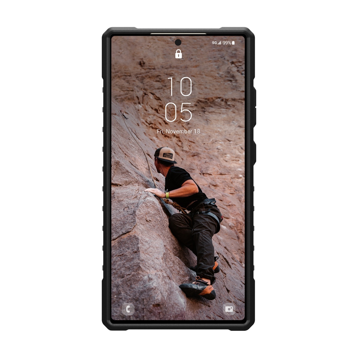 Przód etui UAG Pathfinder na Galaxy S24 Ultra — podwyższona ramka wokół ekranu